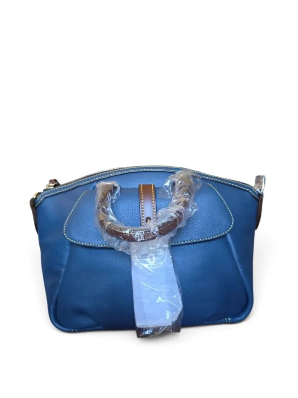 Dooney & Bourke Samba Denim Blue Leather Satchel NWT Crossbody Dust Bag